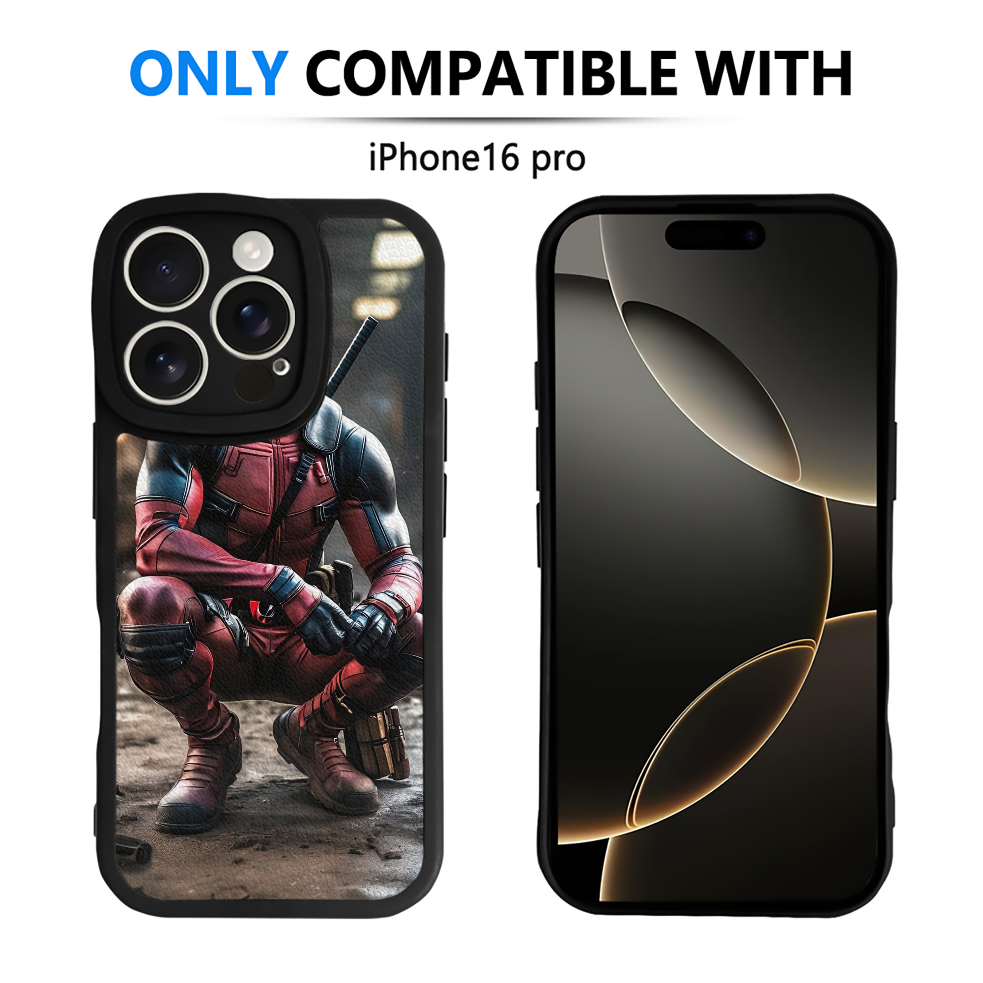（画像用） Deadpool デッドプール 【iPhone 16シリーズ対応】シリコンスマホケース（レザー調） 材質：シリコン
